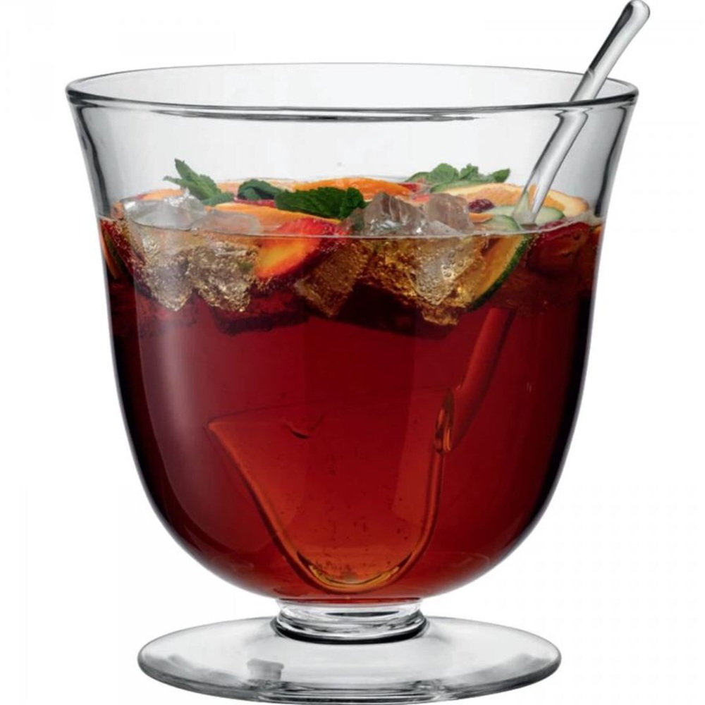 NEW Gracious Home Glass Punch Bowl w Ladle Set